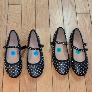 house of Harlow black rhinestone Studded Mary Jane Flats